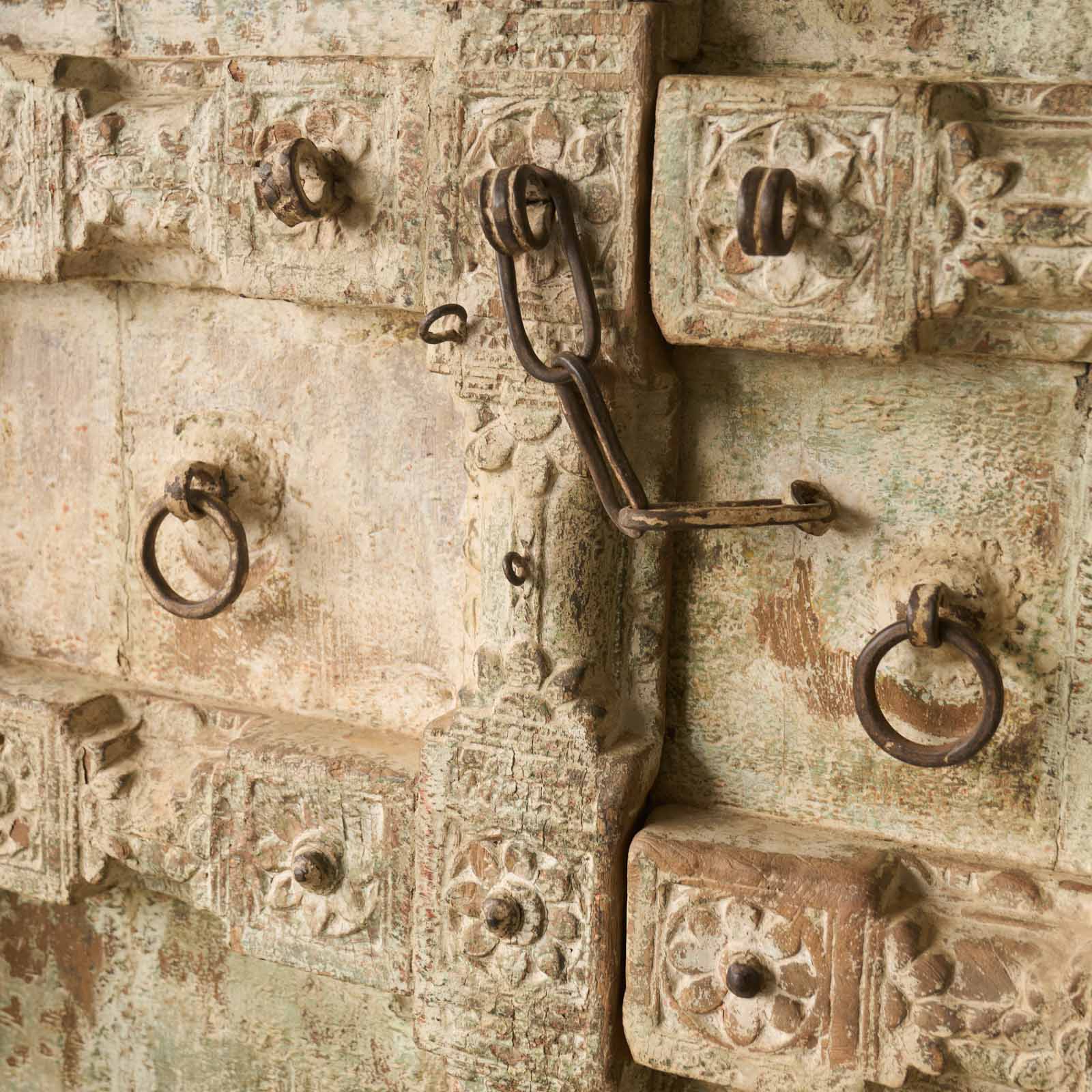 Vintage Carved Door | Whitewashed Mint - Image 2