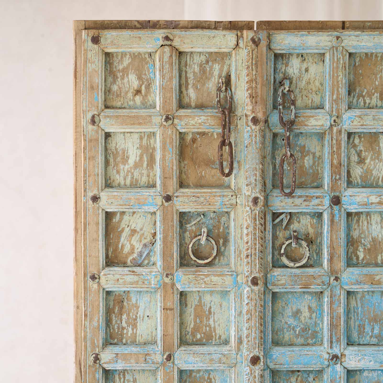 Vintage Teak Door | Bluewash - Image 4