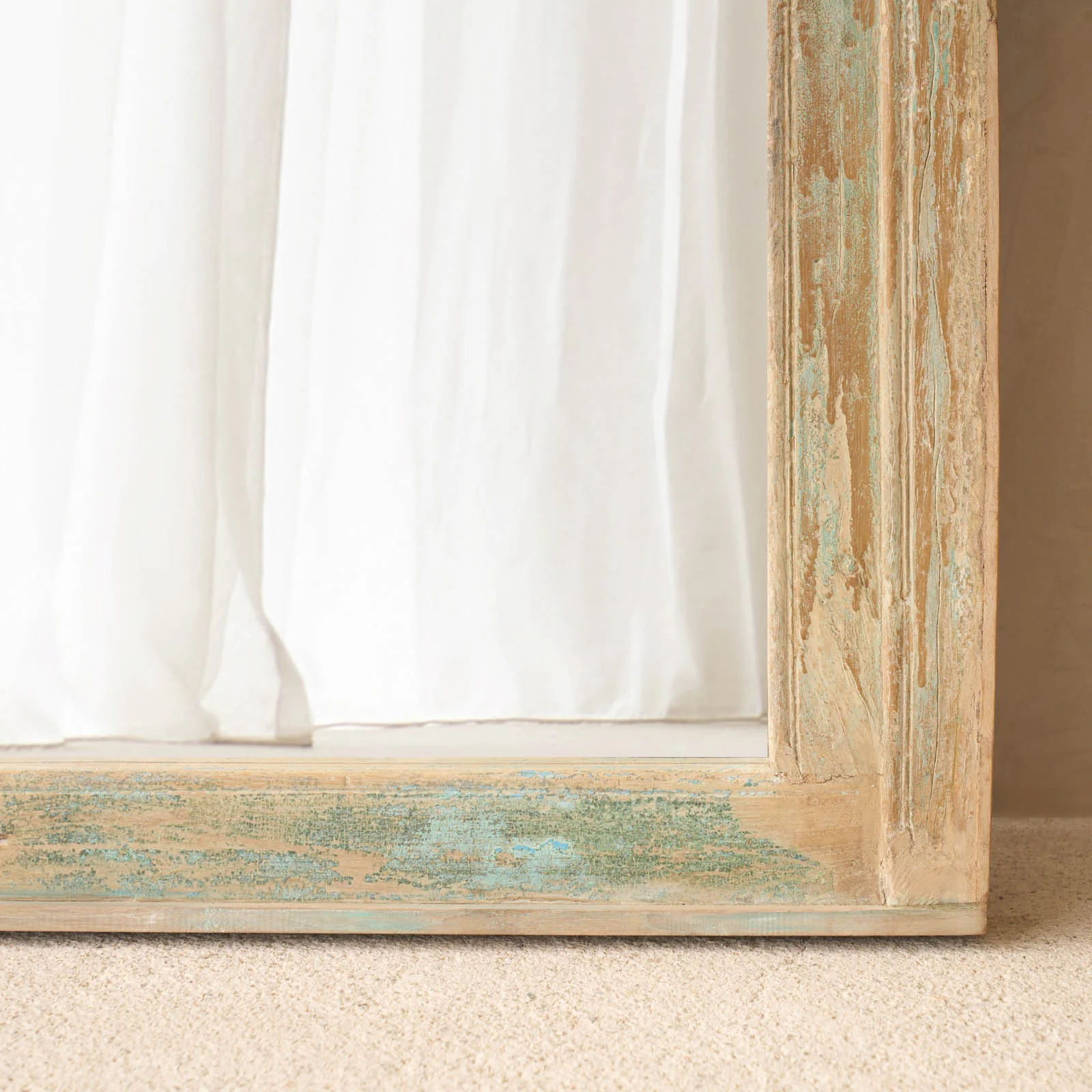 Vintage Frame Mirror | Rustic Teal - Image 3