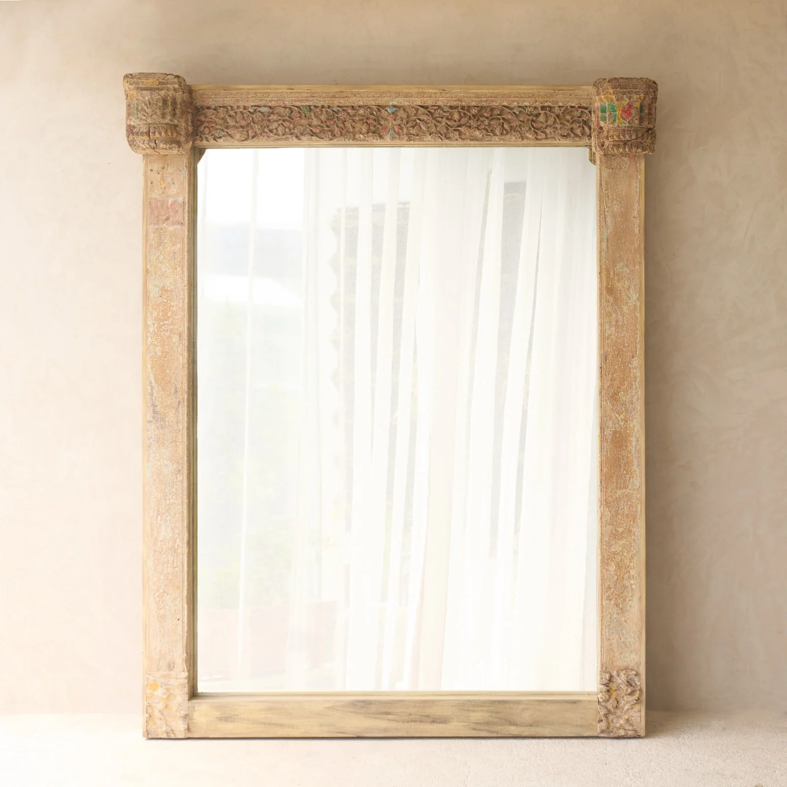 Vintage Teak Mirror | Natural - Image 3