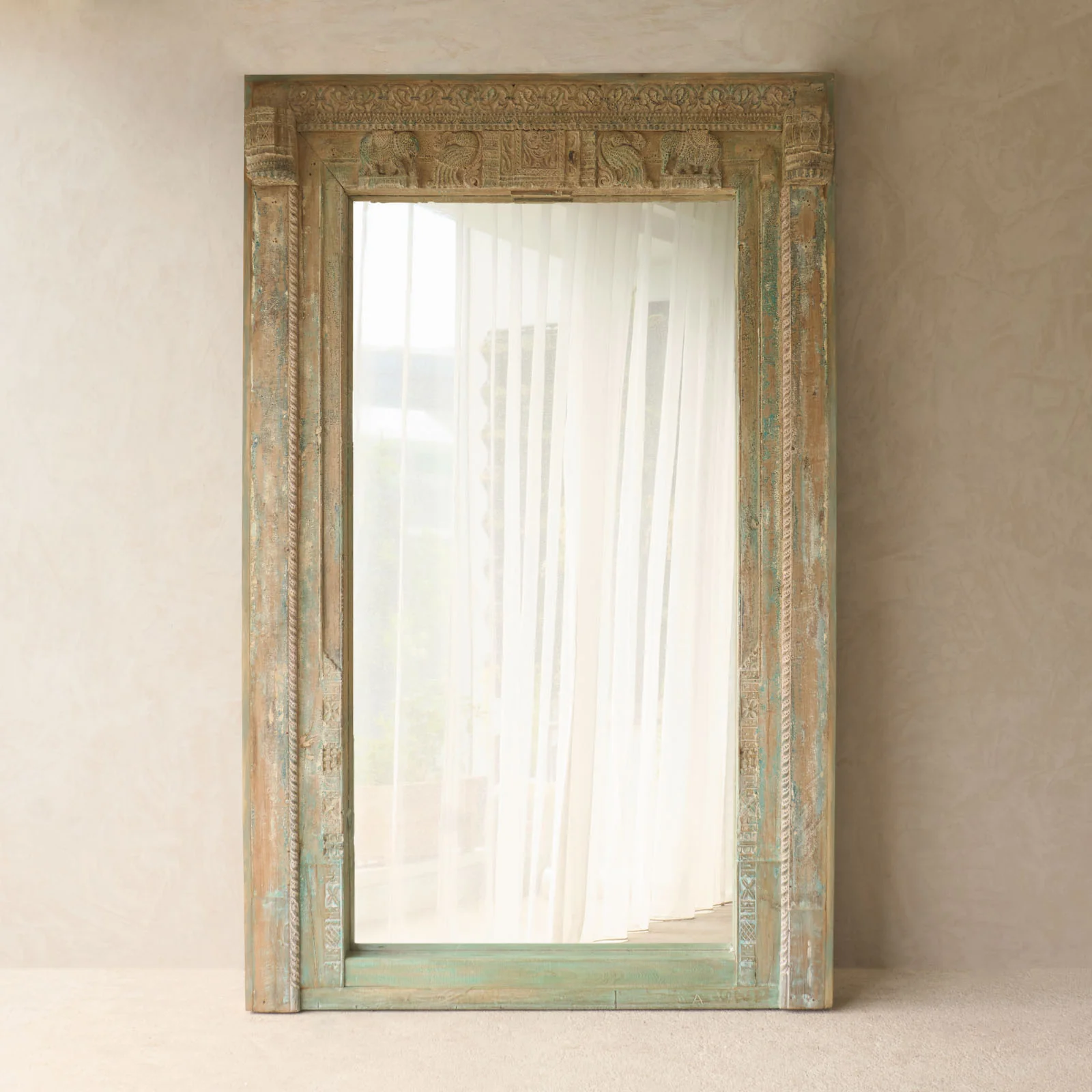 Vintage Teak Mirror | Natural - Image 4