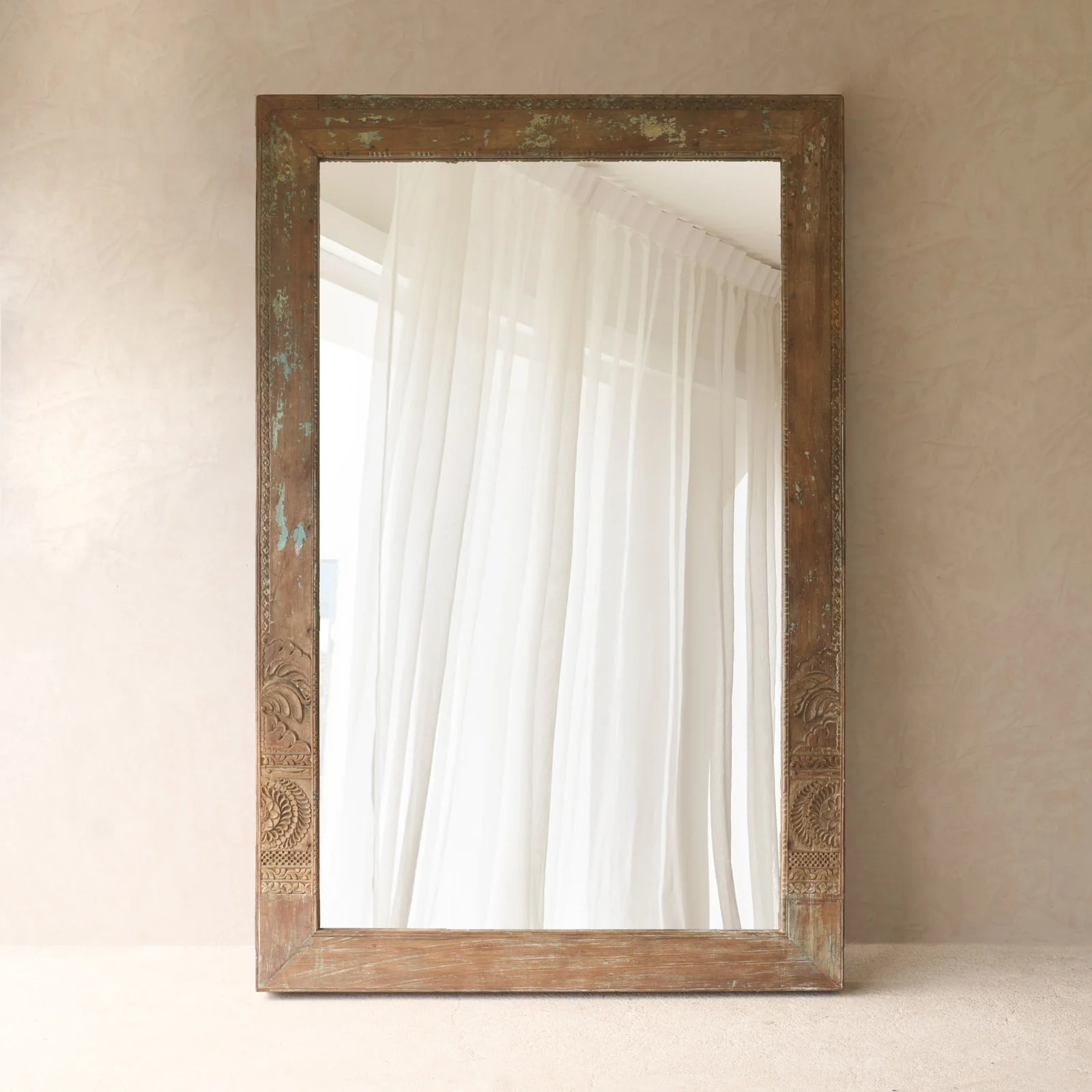 Vintage Teak Mirror | Natural - Image 4