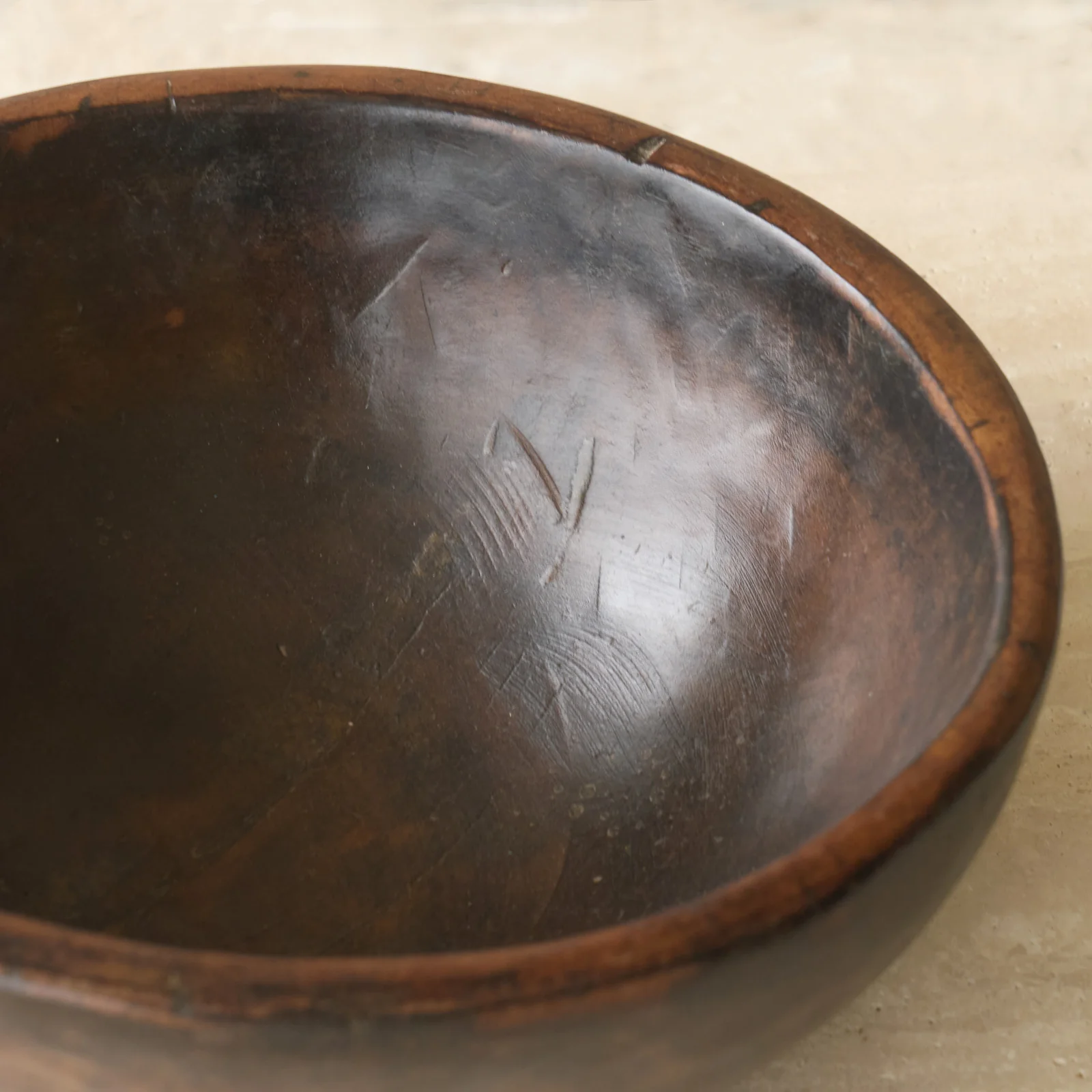 Vintage Timber Bowl | Dark Brown - Image 9