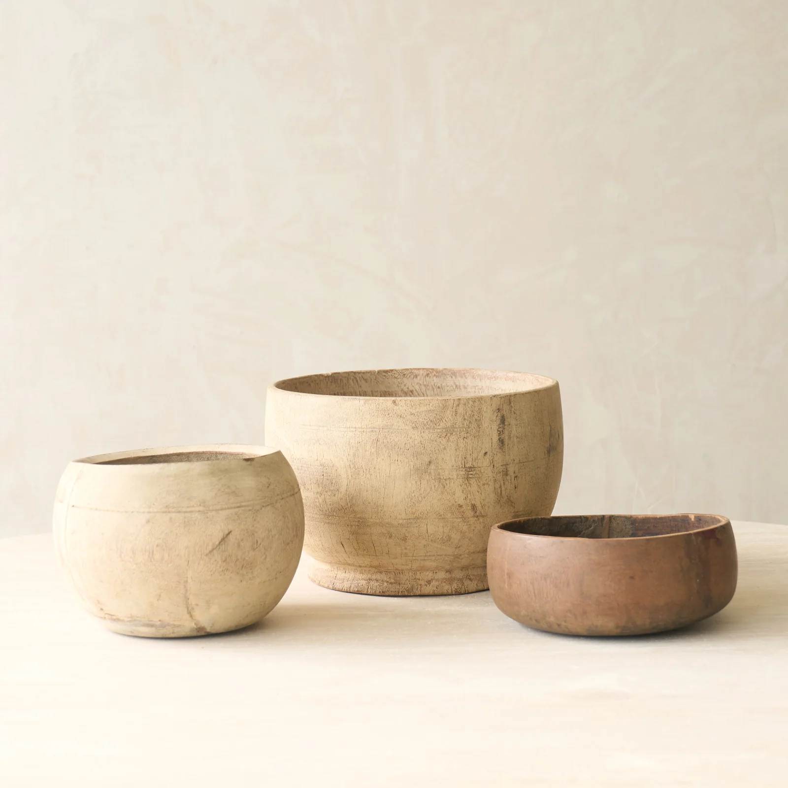 Vintage Rustic Wooden Pot Natural  | No. 3 - Image 3