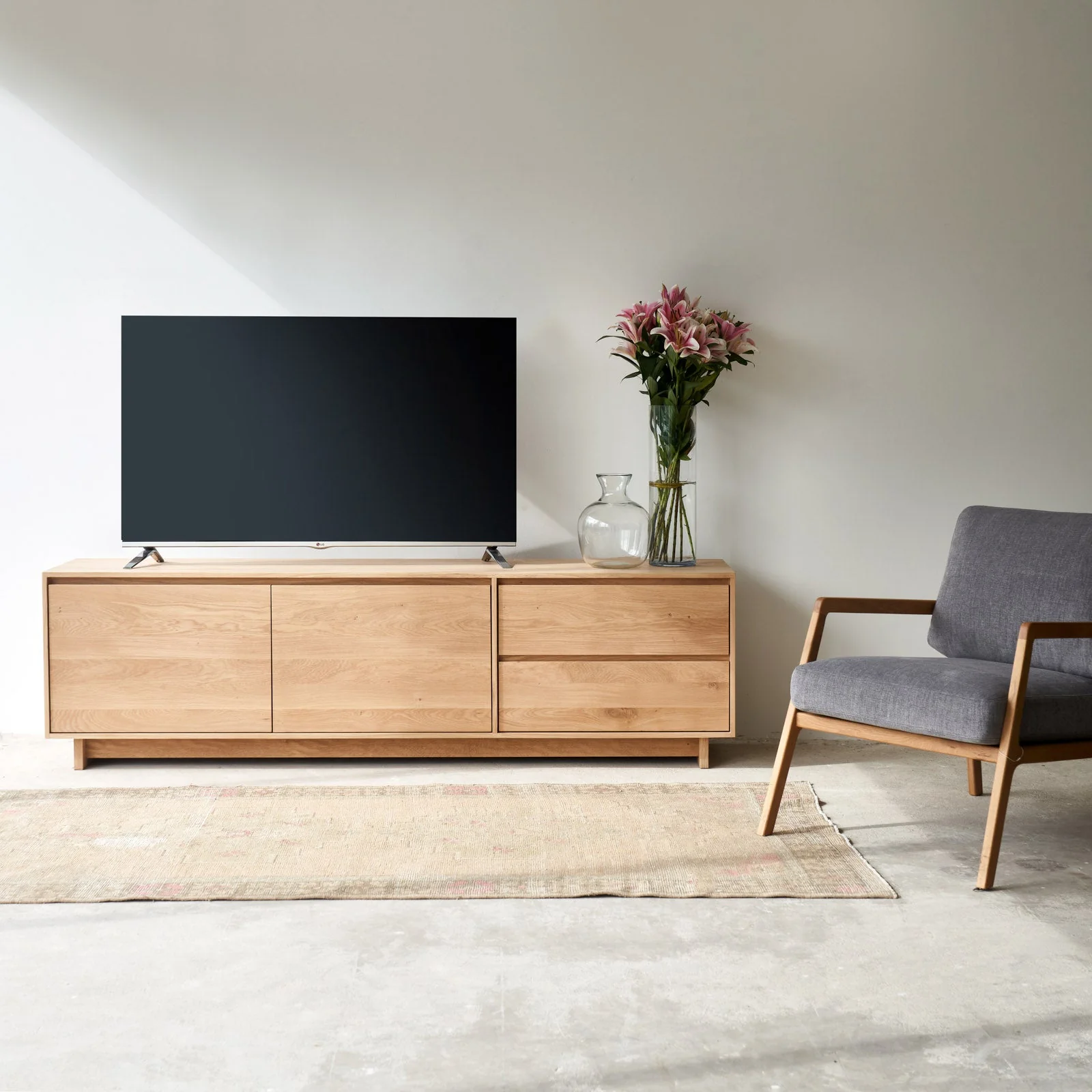 Wave TV Console | Oak (210cm) - Image 6