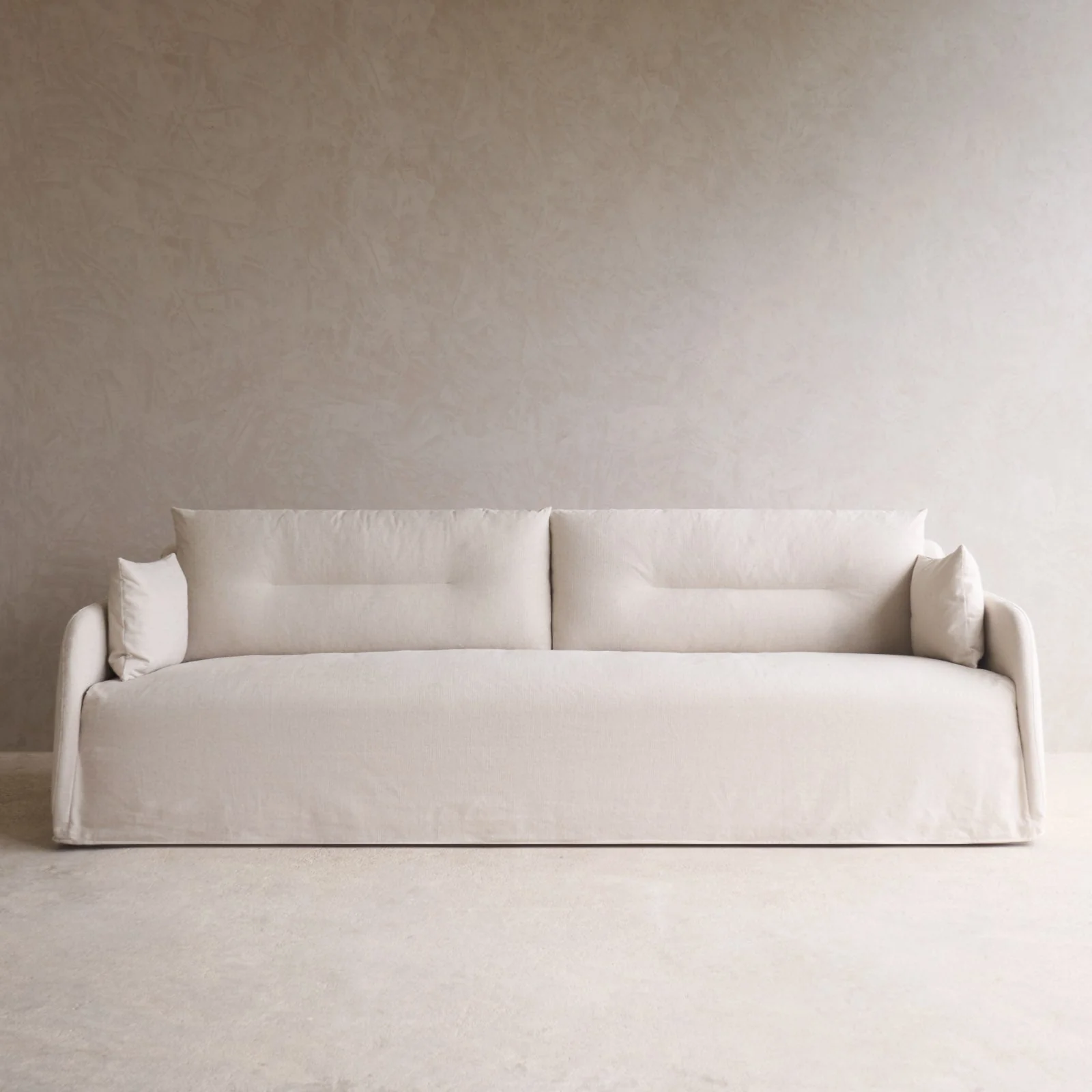Weave Fabric Sofa | 3 Seater - Bone - Image 3