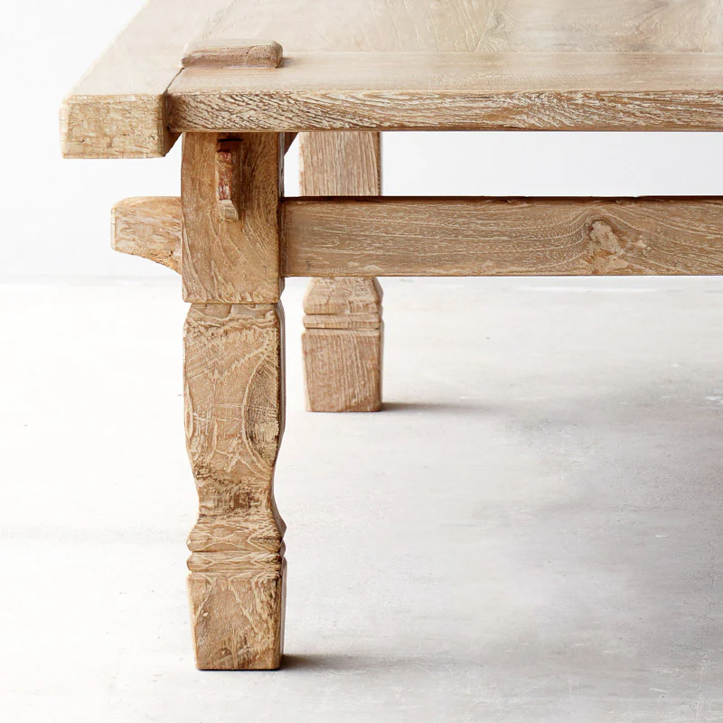 Weaving Coffee Table | Recycled - Whitewash (155cm) - Image 3