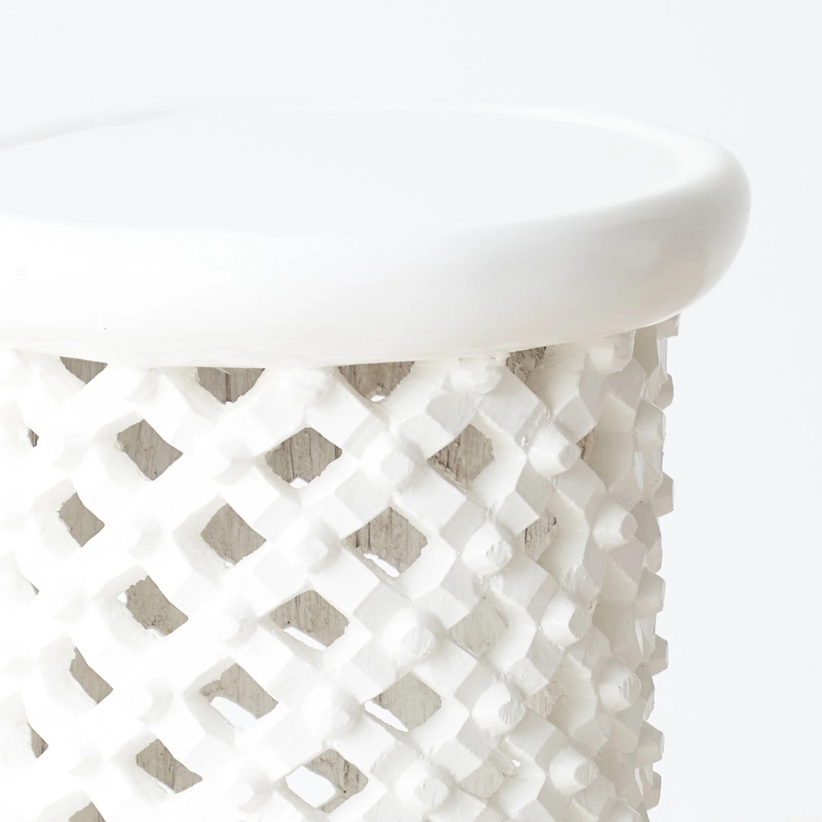Bamileke Stool | White - Image 2