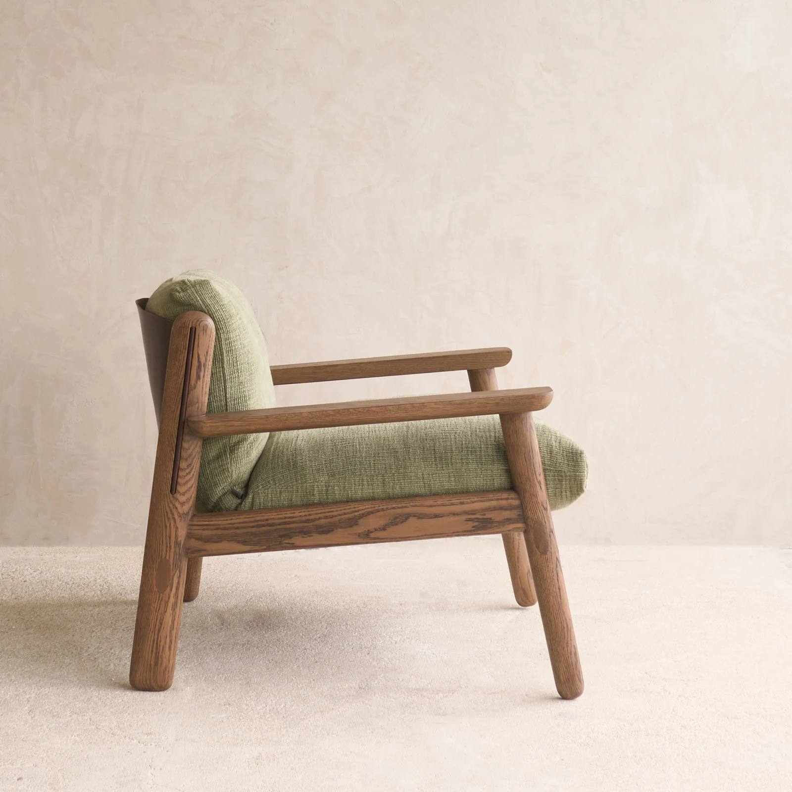 Wren Armchair | Latte Oak with Brown Leather Harness - Glen - Image 10