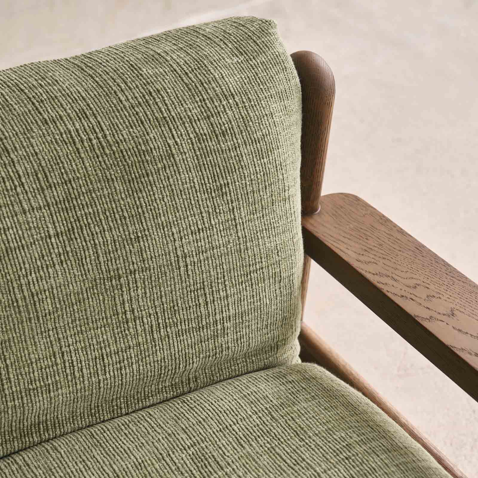 Wren Armchair | Latte Oak with Brown Leather Harness - Glen - Image 2