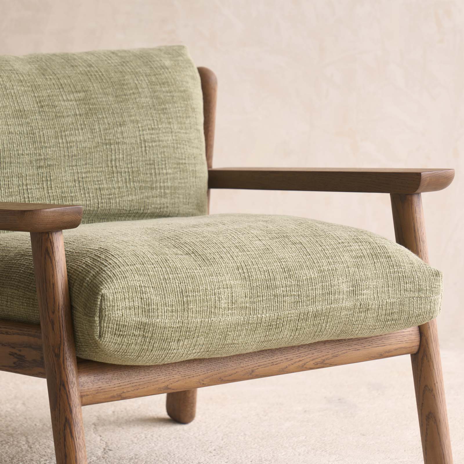 Wren Armchair | Latte Oak with Brown Leather Harness - Glen - Image 4