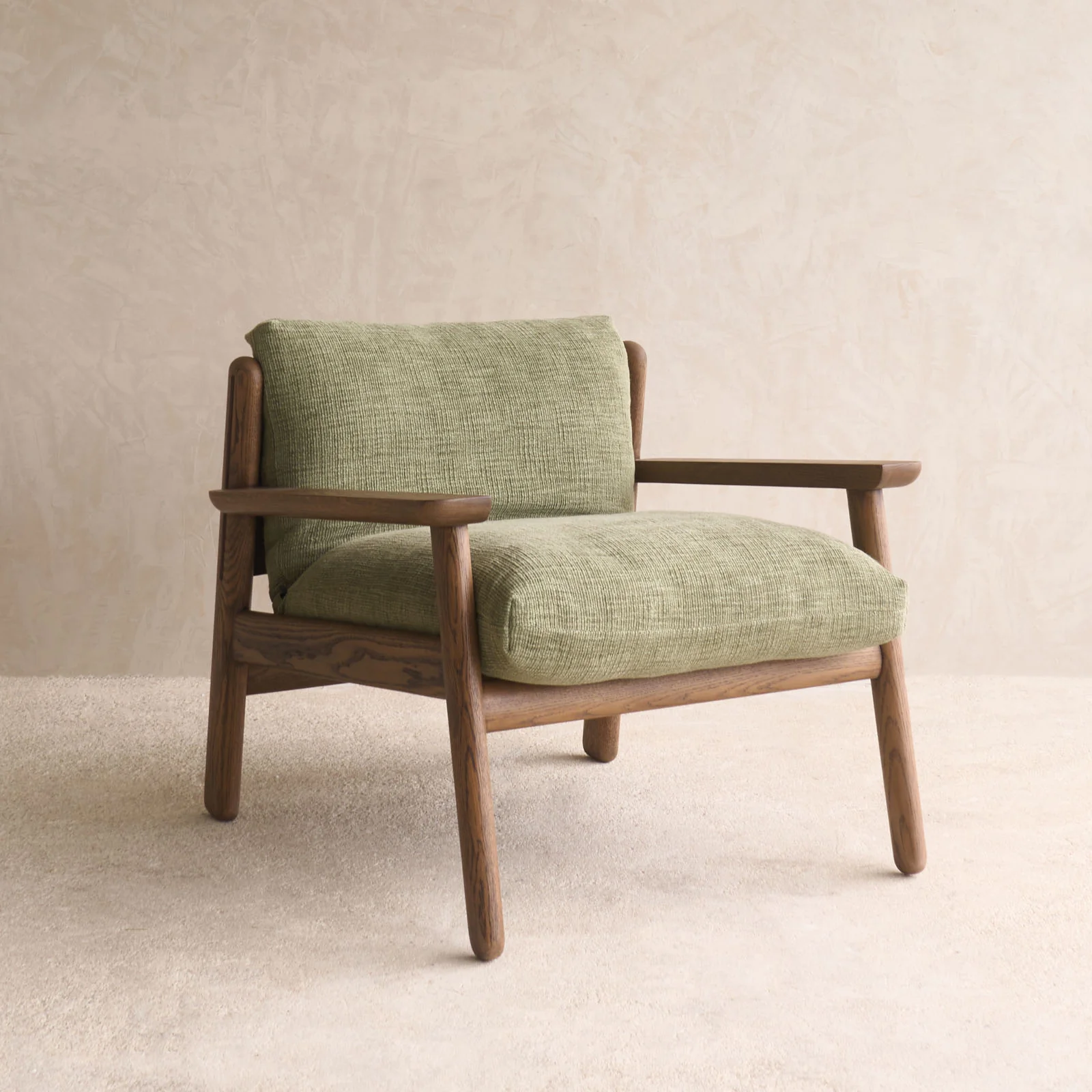 Wren Armchair | Latte Oak with Brown Leather Harness - Glen - Image 5