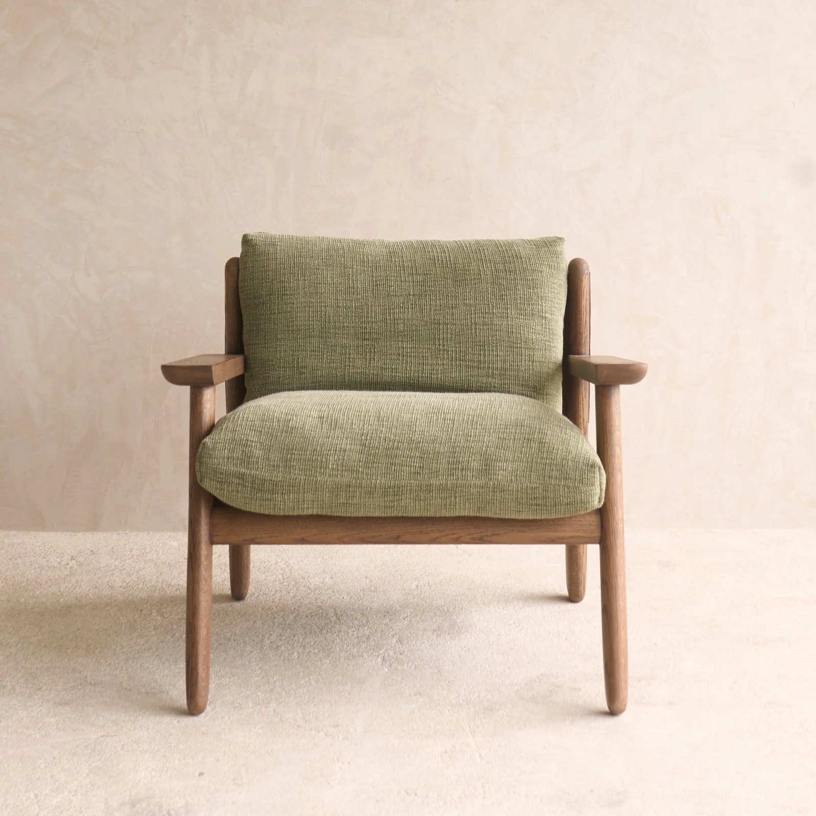 Wren Armchair | Latte Oak with Brown Leather Harness - Glen - Image 8