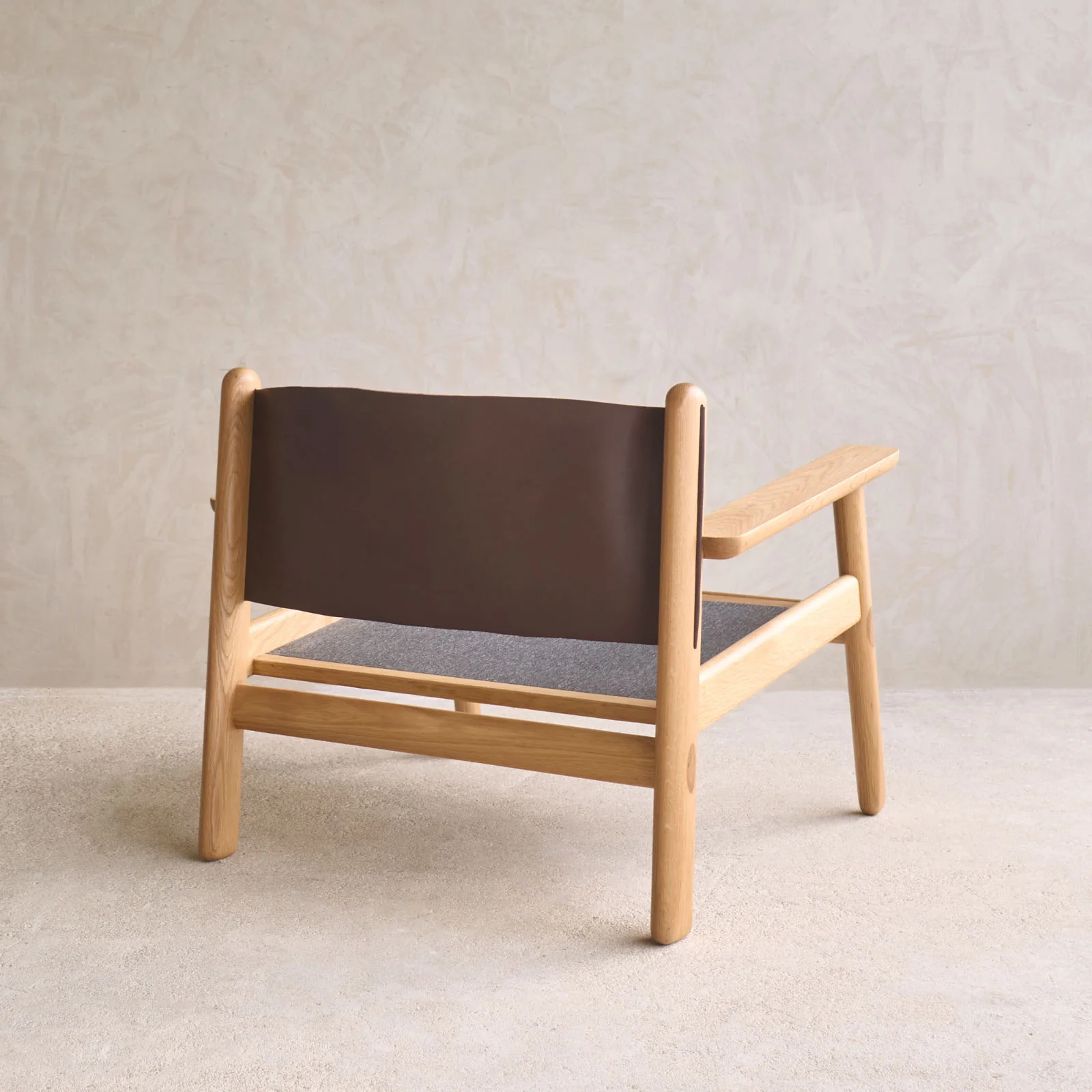 Wren Armchair | Oak with Brown Leather Harness - Canopy - Image 12