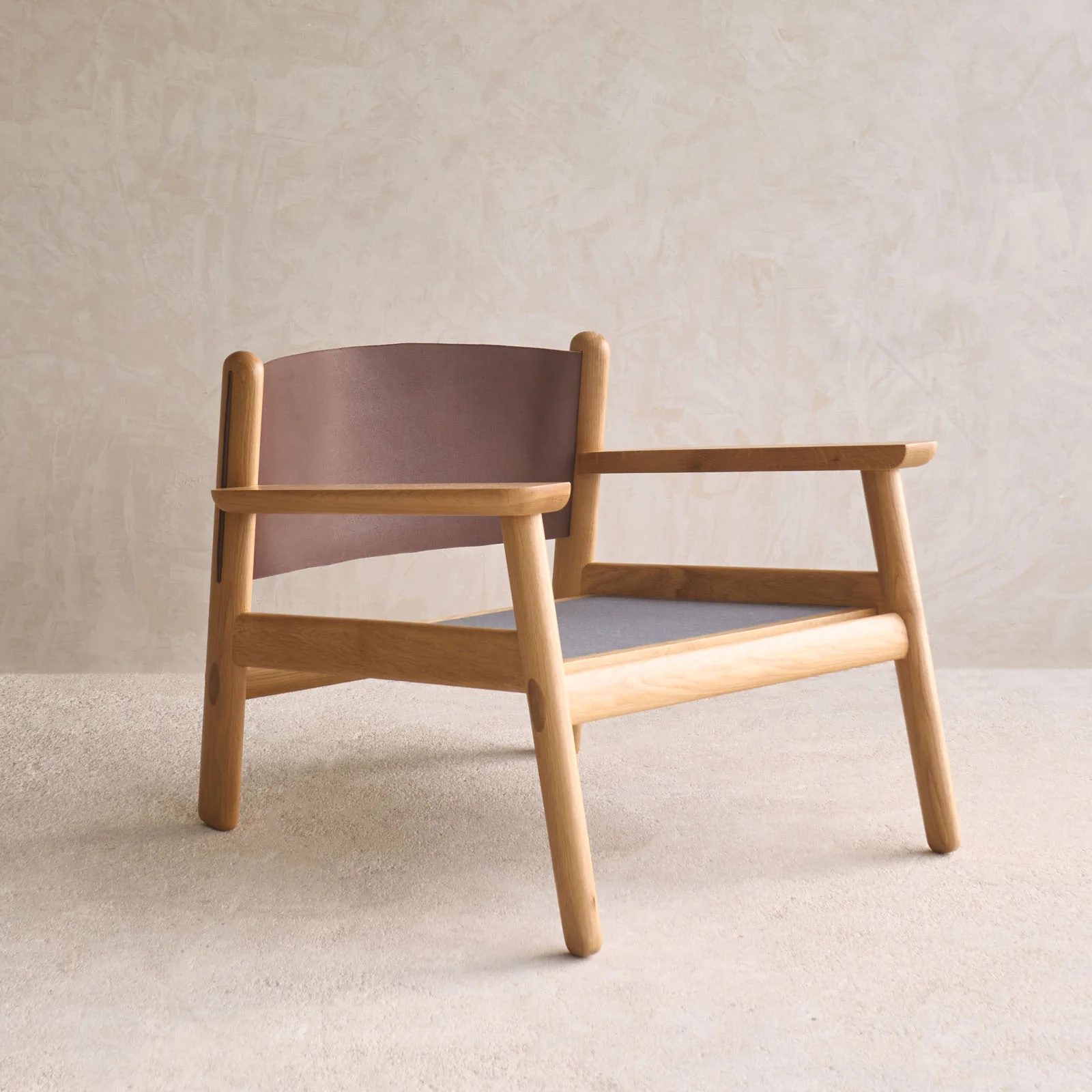 Wren Armchair | Oak with Brown Leather Harness - Canopy - Image 13
