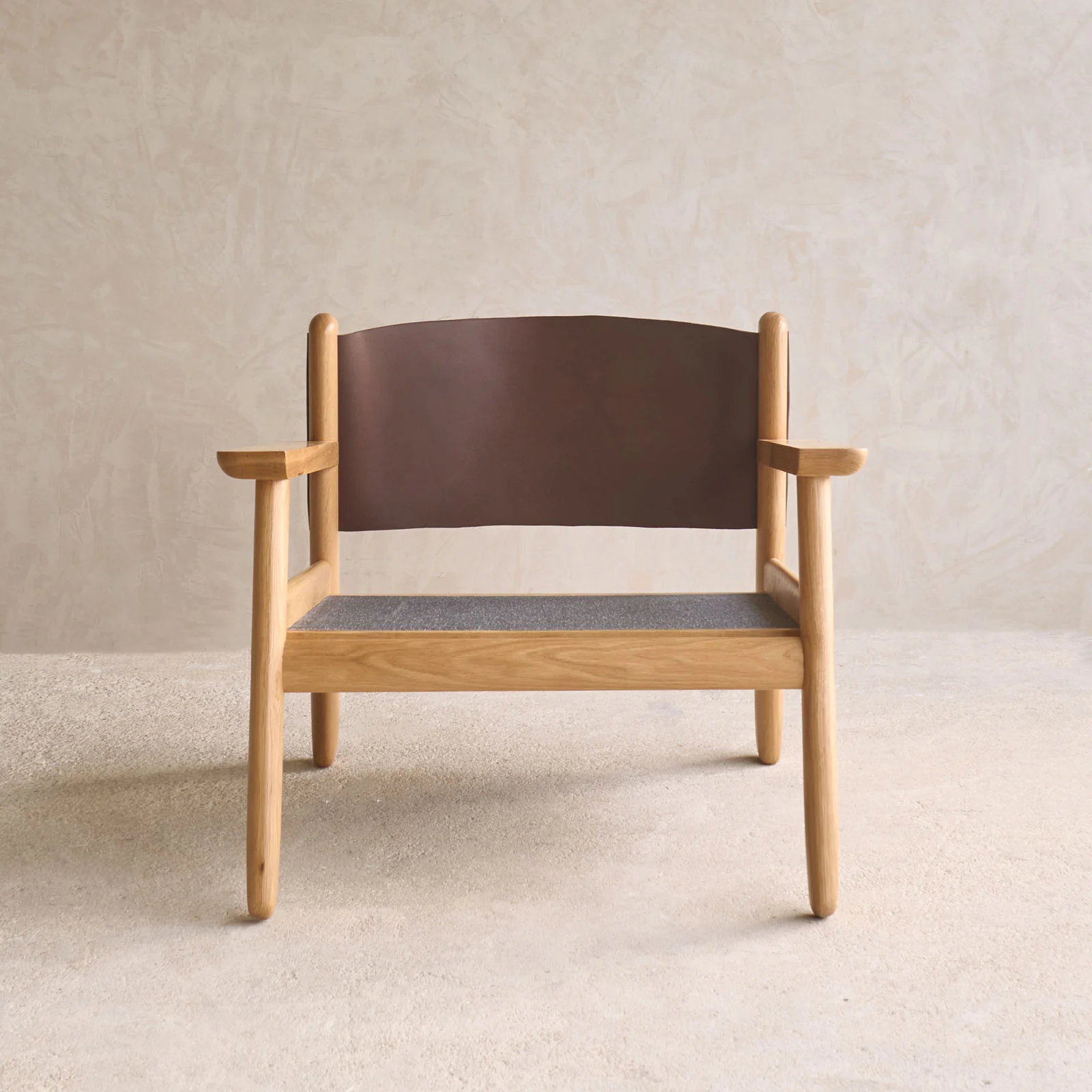 Wren Armchair | Oak with Brown Leather Harness - Canopy - Image 14