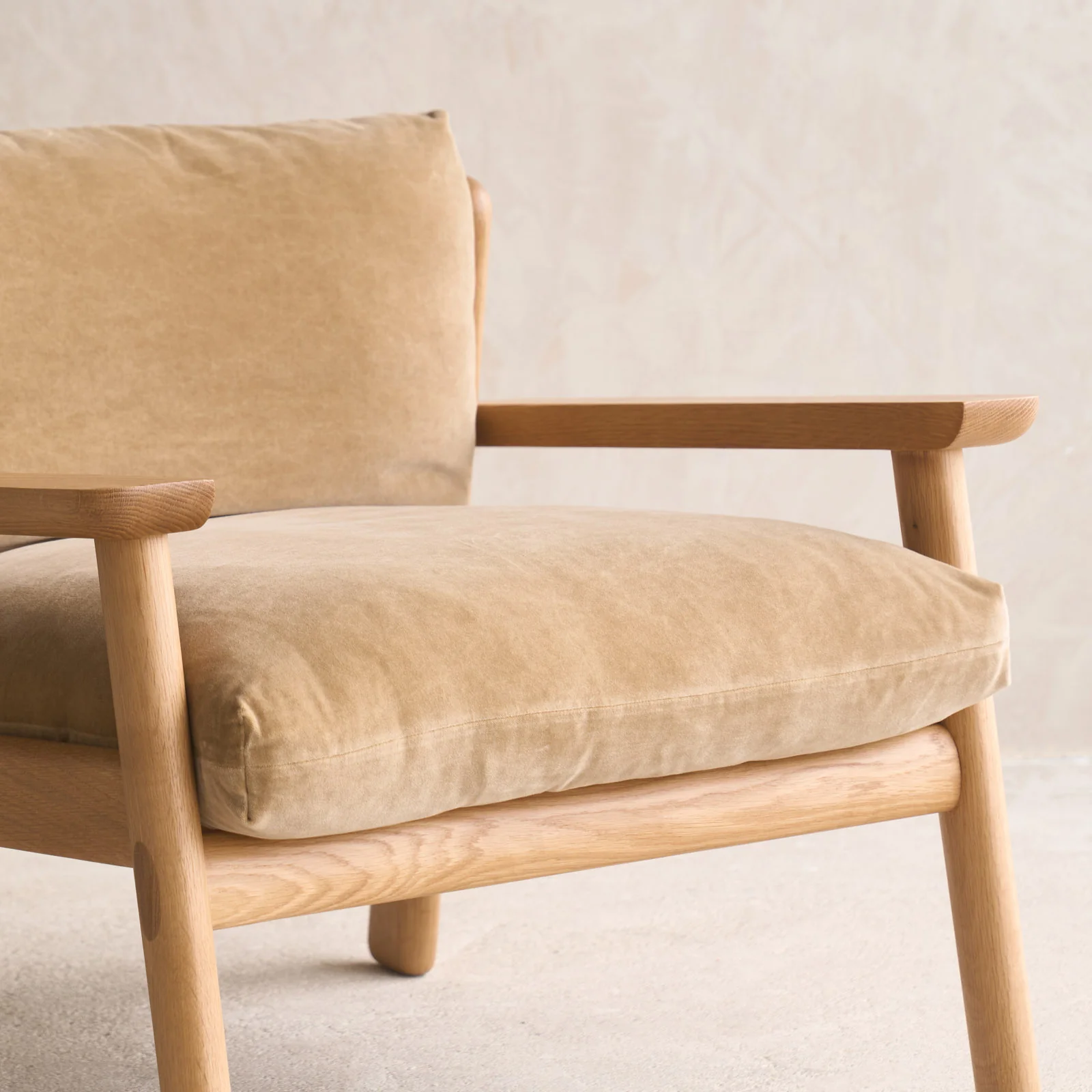 Wren Armchair | Oak with Brown Leather Harness - Canopy - Image 5