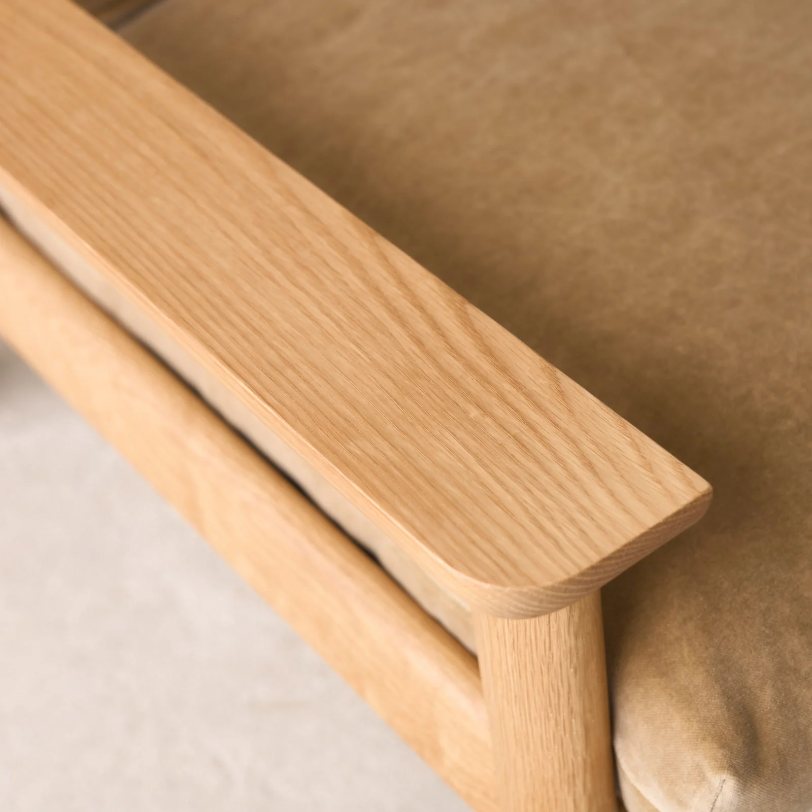 Wren Armchair | Oak with Brown Leather Harness - Canopy - Image 8