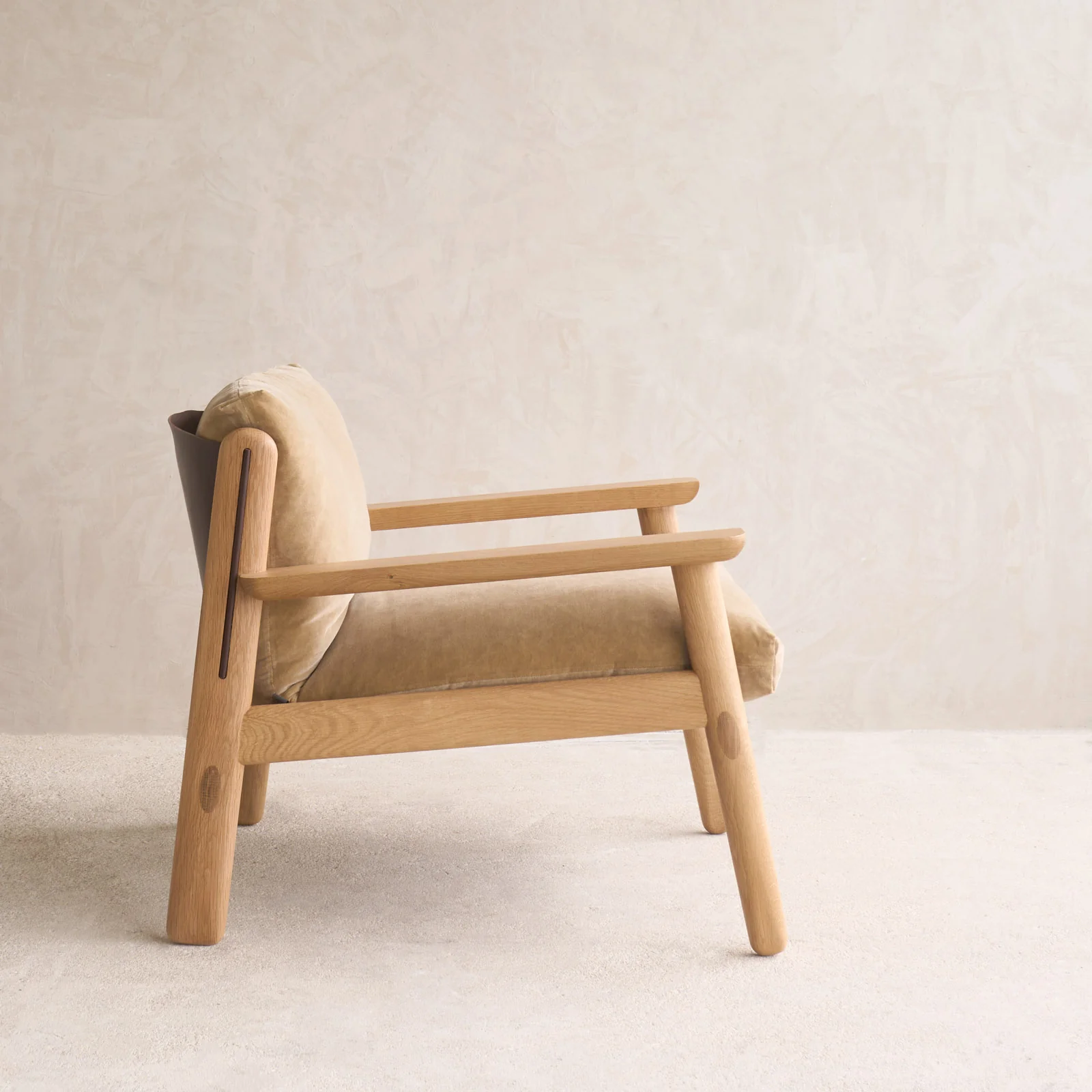 Wren Armchair | Oak with Brown Leather Harness - Canopy - Image 9