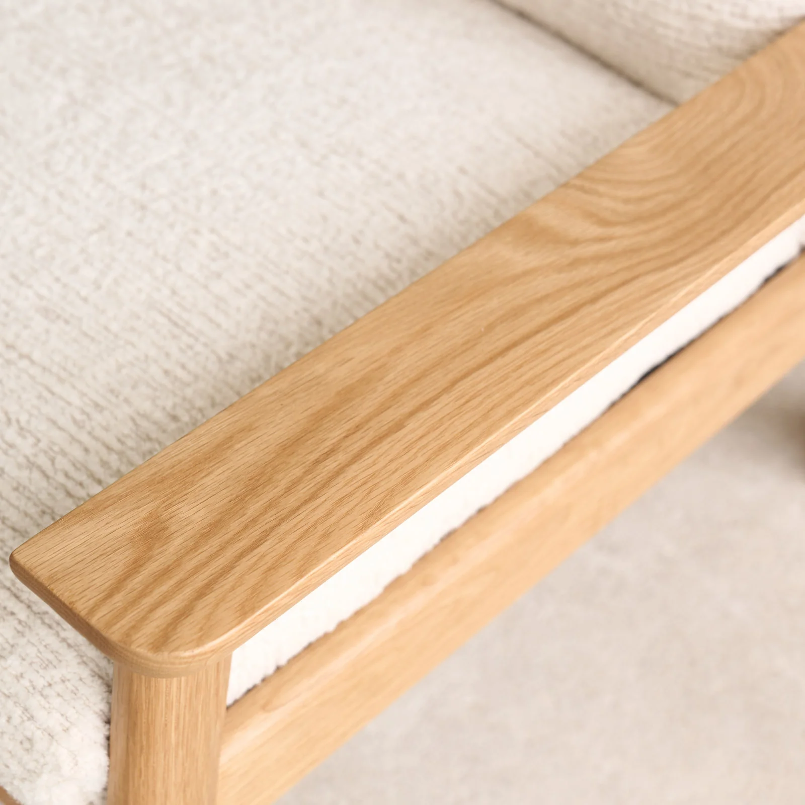 Wren Armchair | Oak with Brown Leather Harness - Porcelain - Image 5
