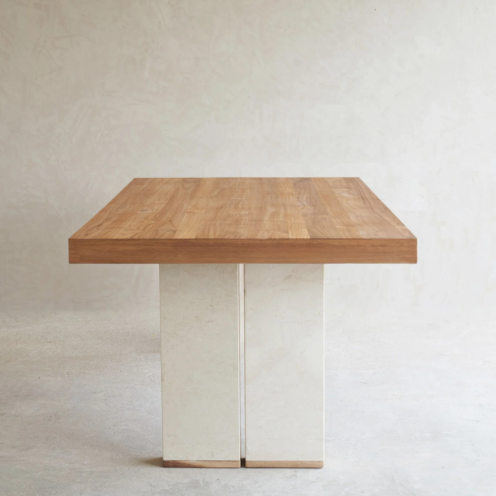 Zen Dining Table | Teak Top with Marble Base - Image 5